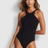 Outlet 😀 Seafolly Ladies Active High Neck One Piece Black ✔️