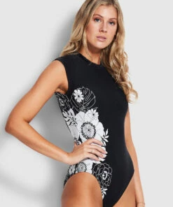 Discount 👏 Seafolly Ladies 🌞 Summer Of Love Cap Sleeve One Piece Black ⭐ -Seafolly Sales Shop 10710 928 Black 3