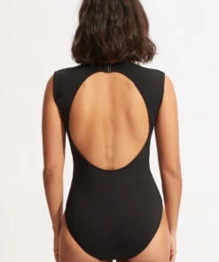 Outlet 😍 Seafolly Ladies Seafolly Collective Cap Sleeve One Piece Black ✨ -Seafolly Sales Shop 10710 942 Black 4