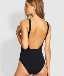 Budget 🔥 Seafolly Ladies Active Lace Up One-Piece Black 🔥 -Seafolly Sales Shop 10818 058 Black 3