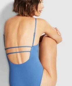 Hot Sale 🧨 Seafolly Ladies Square Neck Maillot Marina blue ✨