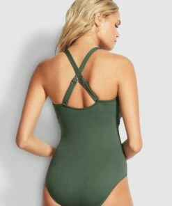 Cheap ✔️ Seafolly Ladies Seafolly DD Wrap Front One Piece Ivy ⭐ 6 Cheap ✔️ Seafolly Ladies Seafolly DD Wrap Front One Piece Ivy ⭐ -Seafolly Sales Shop 10962DD065 Ivy 3
