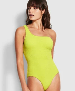 Brand new ✔️ Seafolly Ladies Sea Dive One Shoulder One Piece Wild lime ✔️ -Seafolly Sales Shop 11014 861 Wild2520Lime 3