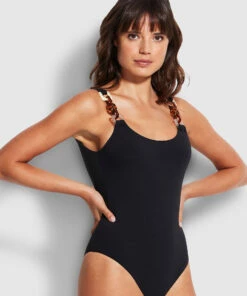 New ⭐ Seafolly Ladies Belize Scoop Back One Piece Black ⌛ -Seafolly Sales Shop 11034 927 Black 3