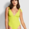Wholesale ✨ Seafolly Ladies Riviera Deep V One Piece Wild lime 😍