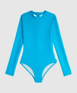 Cheapest 🎁 Seafolly Girls ☀️ Summer Essentials Mini L/S Surf Tank Scuba blue 🔔