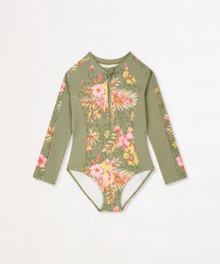 Wholesale ✔️ Seafolly Girls Long Sleeve Paddlesuit Tropical ✨