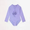 Promo 🤩 Seafolly Girls Portofino Girls Long Sleeve Paddlesuit Violet ✔️