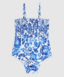 Flash Sale 💯 Seafolly Girls Modern Marina Mini Shirred Tank Marina blue ✨