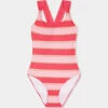 Best deal 💯 Seafolly Girls Twist Back One Piece Watermelon/stripe 🔔