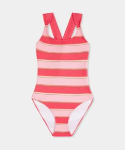 Best deal 💯 Seafolly Girls Twist Back One Piece Watermelon/stripe 🔔