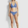 Budget 😀 Seafolly Ladies Active Halter 👙 Bikini Top Marina blue ✨