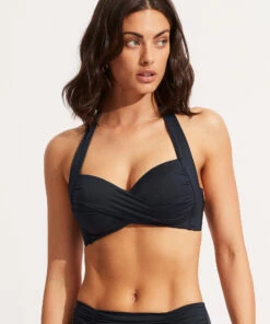Best Pirce 😍 Seafolly Ladies Seafolly Collective Twist Soft Cup Halter Top True navy ✔️ -Seafolly Sales Shop 30806 942 True2520Navy 3
