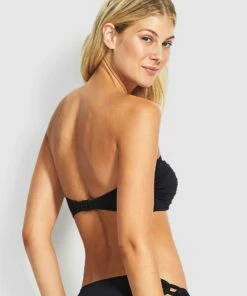 Top 10 🎉 Seafolly Ladies Seafolly Ruched Bandeau 👙 Bikini Top Black ⌛ -Seafolly Sales Shop 31015 065 Black 3