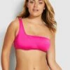 Best Sale 🎁 Seafolly Active One Shoulder Bandeau 👙 Bikini Top Ultra pink 😀