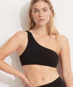 Outlet 🛒 Seafolly Ladies Sea Dive One Shoulder Top Black 👏