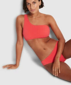 Cheapest ✨ Seafolly Ladies Sea Dive One Shoulder Top Fiestacoral 🧨