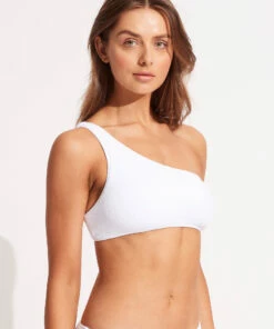 Hot Sale 😍 Seafolly Ladies Sea Dive One Shoulder Top White 😀 -Seafolly Sales Shop 31018 861 White 3