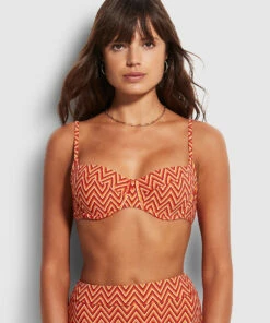 Cheapest 🔥 Seafolly Ladies Cleo Underwire Bra Chilli red 🔔