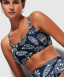 Deals 🧨 Seafolly Ladies Folklore DD Square Neck Tank True navy 😍