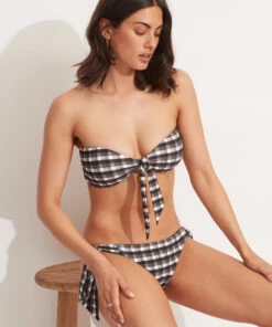 Hot Sale π Seafolly Ladies Portofino Twist Tie Front Bandeau Black π₯