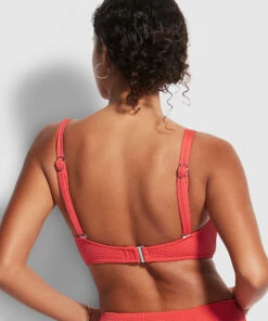 Cheapest 🎁 Seafolly Ladies Seadive DD Bandeau Bra Fiestacoral 😀 -Seafolly Sales Shop 31206DD861 FiestCoral 4