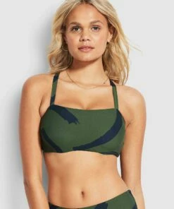 Flash Sale ✔️ Seafolly Ladies New Wave DD Bandeau Bra Ivy 🎉
