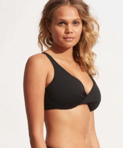 Cheap 🔥 Seafolly Ladies Seafolly Collective Wrap Front F Cup Bra Black ⌛ -Seafolly Sales Shop 31219F 942 Black 3