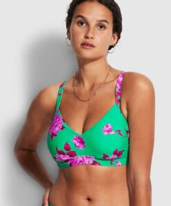 Outlet ✔️ Seafolly Ladies Full Bloom DD Cup Bralette Jade 🌟