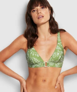 Cheap 🛒 Seafolly Ladies Folklore Longline Tri Green tea 🧨