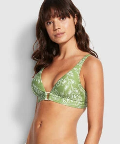 Cheap 🛒 Seafolly Ladies Folklore Longline Tri Green tea 🧨 -Seafolly Sales Shop 31268 933 Green2520Tea 3