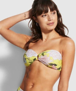 Buy ⭐ Seafolly Ladies Boheme Ring Front Bandeau Lime light ✨