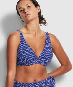 Brand new 👍 Seafolly Ladies Cleo DD Fixed Tri Bra Indigo 🧨