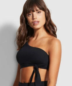 Best reviews of 👏 Seafolly Ladies Active One Shoulder Top Black 👏 -Seafolly Sales Shop 31342 058 Black 3