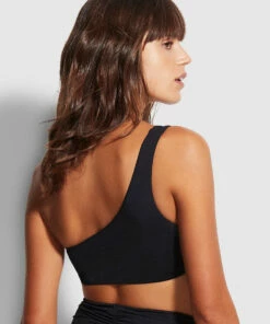 Best reviews of 👏 Seafolly Ladies Active One Shoulder Top Black 👏 -Seafolly Sales Shop 31342 058 Black 5