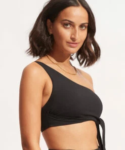 Top 10 ❤️ Seafolly Ladies Seafolly Collective One Shoulder Top Black 🛒 -Seafolly Sales Shop 31342 942 Black 4