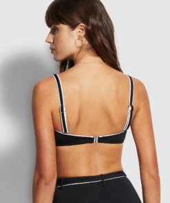 Outlet 👏 Seafolly Ladies Active Bandeau Bra Black 🔔 -Seafolly Sales Shop 31362 058 Black 4