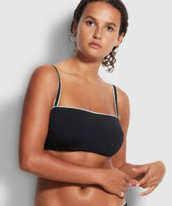 Discount β¨ Seafolly Ladies Active DD Bandeau Bra Black π