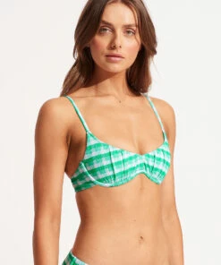 Outlet ❤️ Seafolly Ladies Portofino Sweetheart U/wire Bra Jade 😍 -Seafolly Sales Shop 31370 939 Jade 3