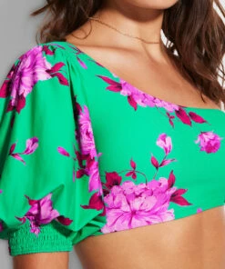 Flash Sale 🔥 Seafolly Ladies Full Bloom One Shoulder with Puff Sleeve Jade 🔔 -Seafolly Sales Shop 31373 932 Jade 6