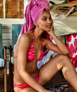 Hot Sale π Seafolly Ladies Skin Deep Longline Slide Tri Mandarin red β