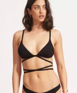 Outlet ⌛ Seafolly Ladies Seafolly Collective Tri Bra With Wrap Around Strap Black 🎉 -Seafolly Sales Shop 31385 942 Black 3