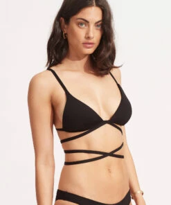 Outlet ⌛ Seafolly Ladies Seafolly Collective Tri Bra With Wrap Around Strap Black 🎉 -Seafolly Sales Shop 31385 942 Black 4