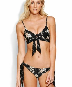 Best deal 👏 Seafolly Ladies Splendour Tie Side Hipster 👙 Bikini Pants Black 🧨