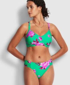 Best Pirce 🔔 Seafolly Ladies Full Bloom Ruched Side Retro Pant Jade 💯