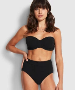 Promo 🎁 Seafolly Ladies Riviera High Waisted Pant Black 🔥