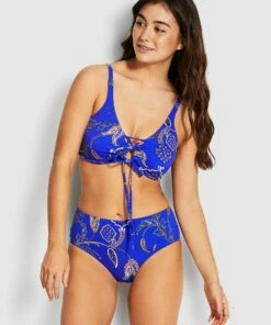 Cheapest 🧨 Seafolly El Dorado Wide Side Retro 👙 Bikini Pants Cobalt ❤️