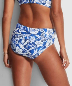 Coupon 👏 Seafolly Ladies Modern Marina Wide Side Retro Pant Marina blue 👏 -Seafolly Sales Shop 40586 892 MarinaBlu 4