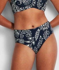 New π Seafolly Ladies Folklore Wide Side Retro Pant True navy 𧨠8 New π Seafolly Ladies Folklore Wide Side Retro Pant True navy 𧨠-Seafolly Sales Shop 40586 933 True2520Navy 3
