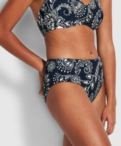 New π Seafolly Ladies Folklore Wide Side Retro Pant True navy 𧨠9 New π Seafolly Ladies Folklore Wide Side Retro Pant True navy 𧨠-Seafolly Sales Shop 40586 933 True2520Navy 4